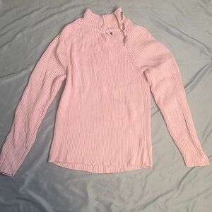 Ralph Lauren Pink Knit Top with Gold Accents